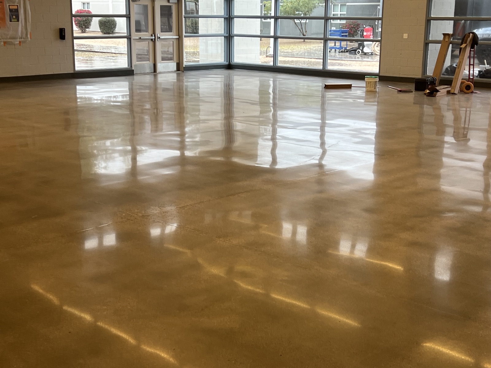 Polished concrete commons floor in a Gilbert-area institutional building